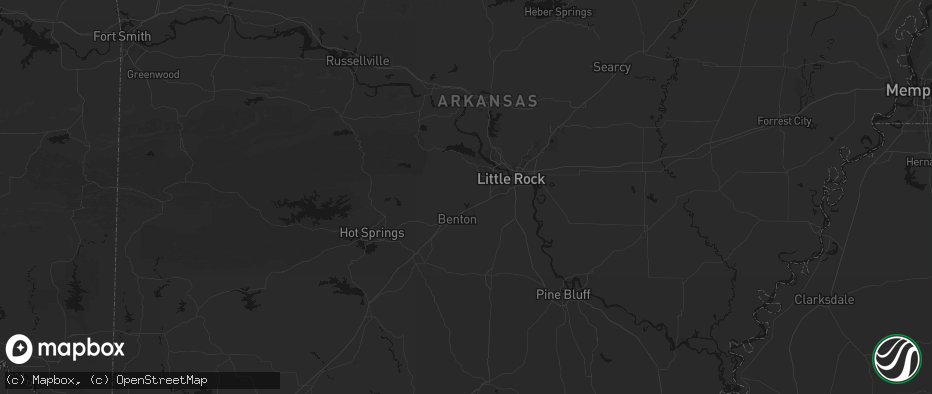 Hail map in Alexander, AR on July 8, 2026