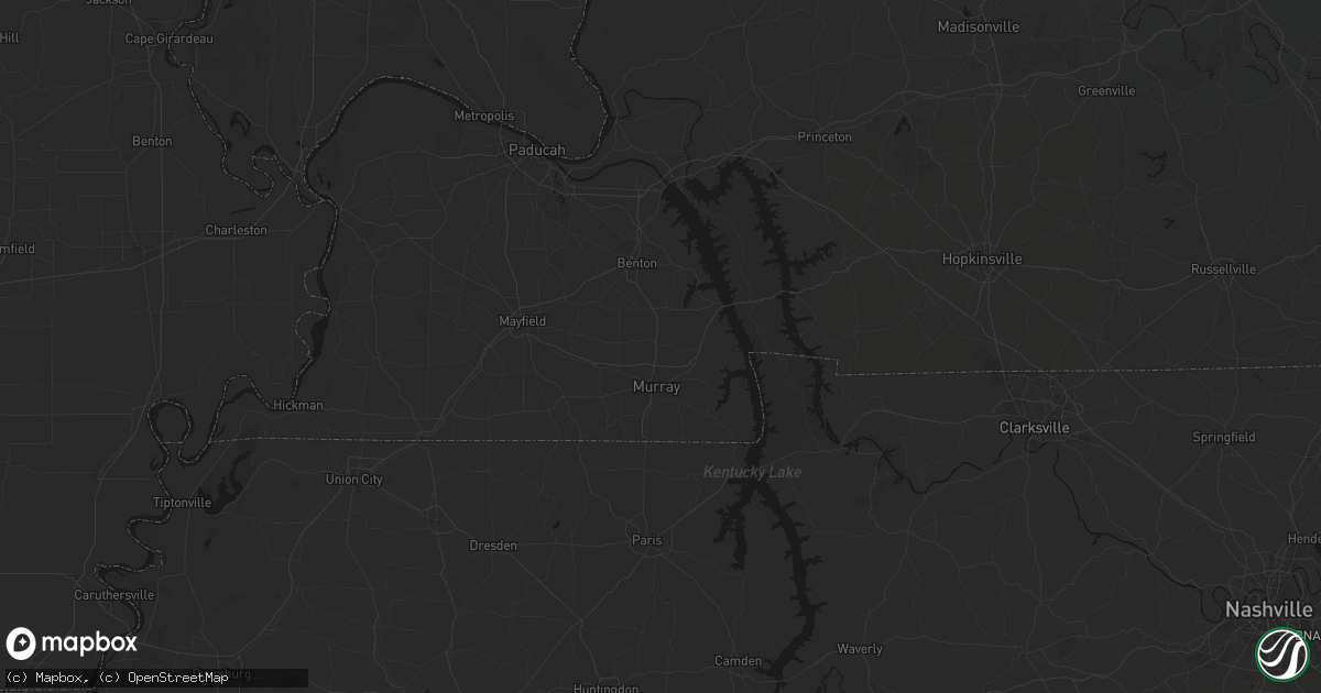 Hail map in Almo, KY on July 8, 2026