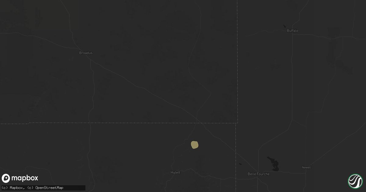 Hail map in Alzada, MT on July 8, 2026