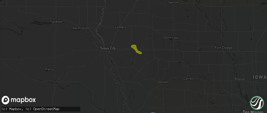 Hail map in Anthon, IA on July 8, 2026