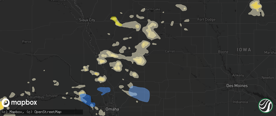 Hail map in Arion, IA on July 8, 2026