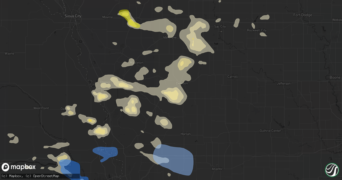 Hail map in Arion, IA on July 8, 2026