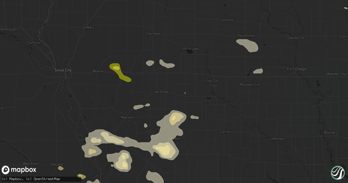 Hail map in Arthur, IA on July 8, 2026