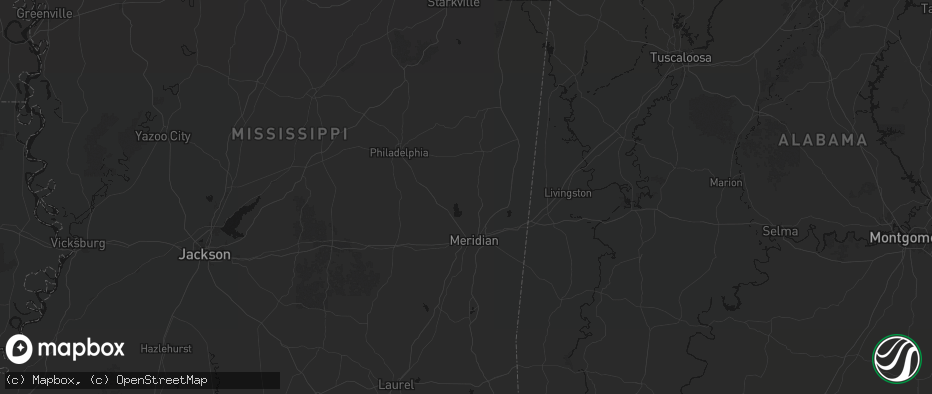 Hail map in Bailey, MS on July 8, 2026