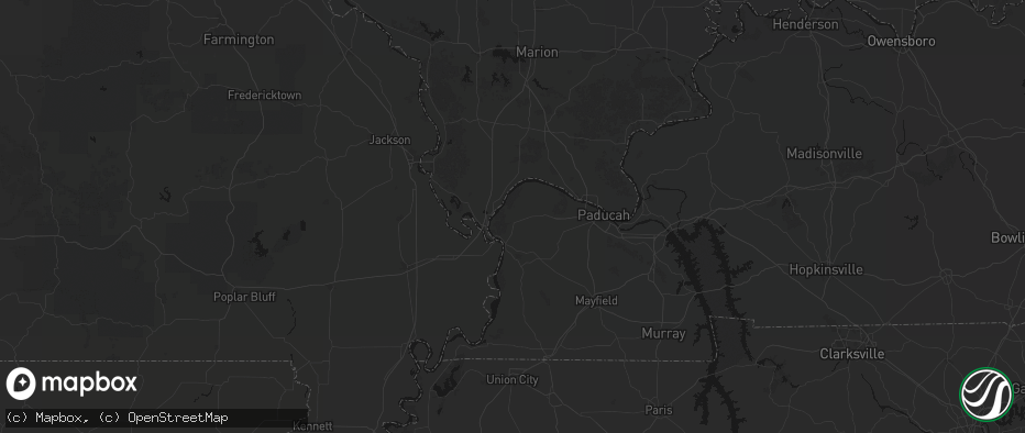 Hail map in Barlow, KY on July 8, 2026