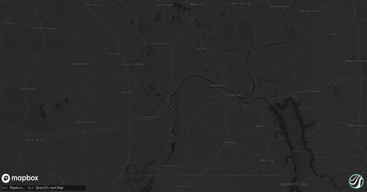 Hail map in Barlow, KY on July 8, 2026