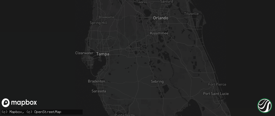 Hail map in Bartow, FL on July 8, 2026