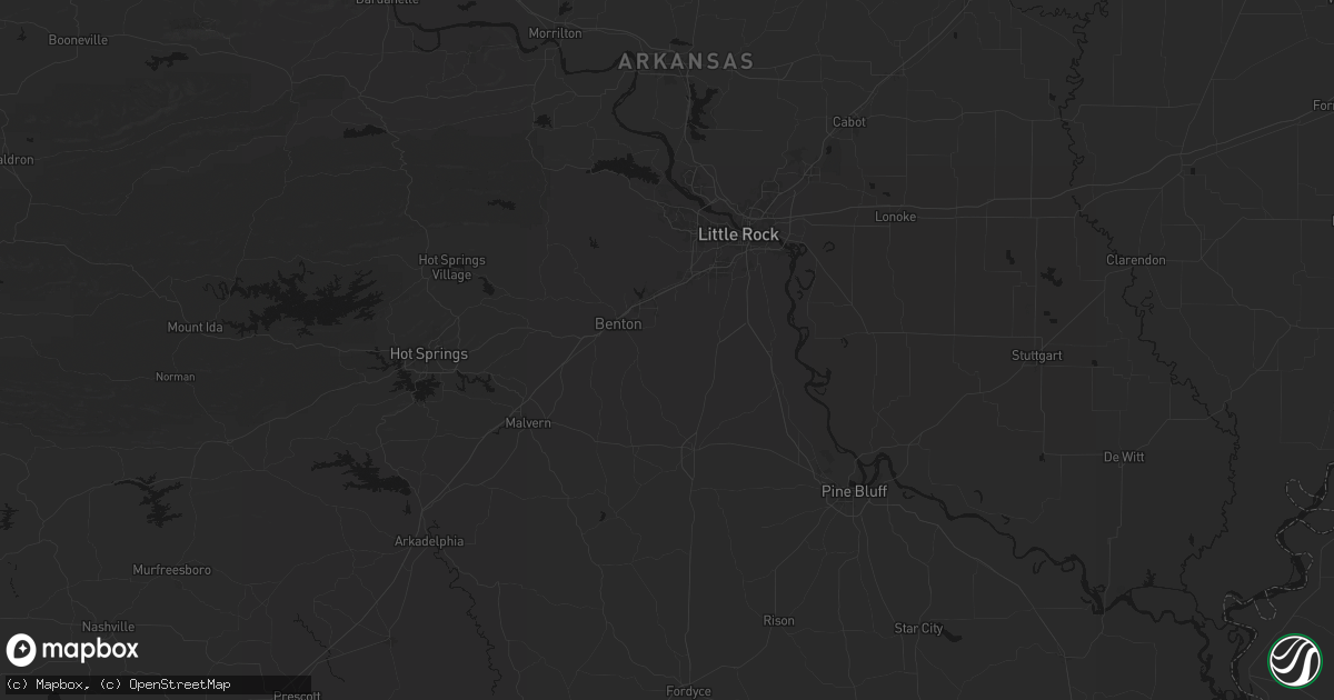 Hail map in Bauxite, AR on July 8, 2026