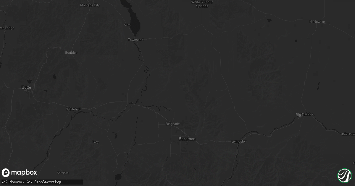 Hail map in Belgrade, MT on July 8, 2026