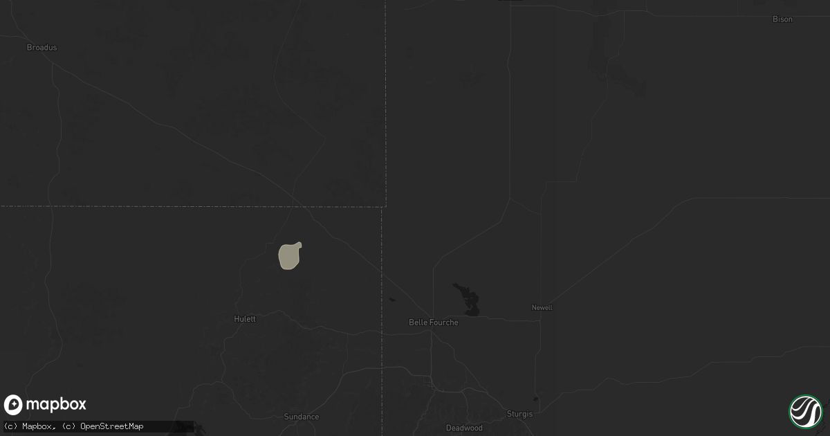 Hail map in Belle Fourche, SD on July 8, 2026