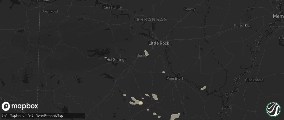 Hail map in Benton, AR on July 8, 2026