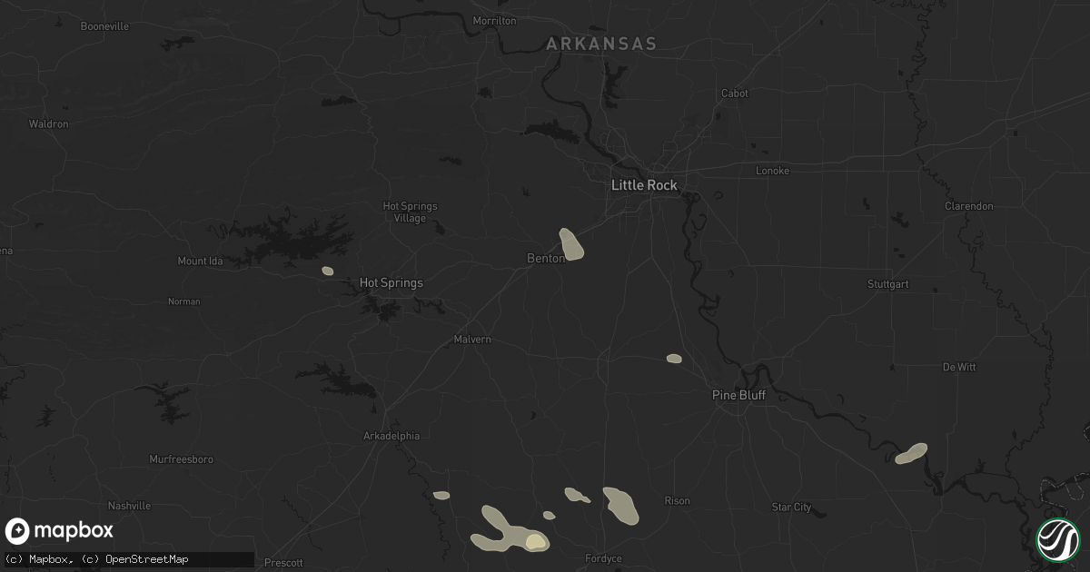 Hail map in Benton, AR on July 8, 2026