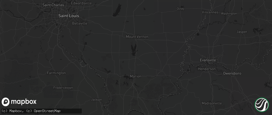 Hail map in Benton, IL on July 8, 2026