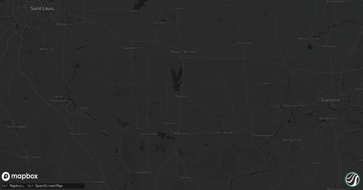 Hail map in Benton, IL on July 8, 2026