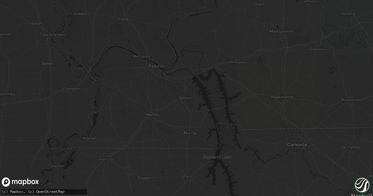 Hail map in Benton, KY on July 8, 2026