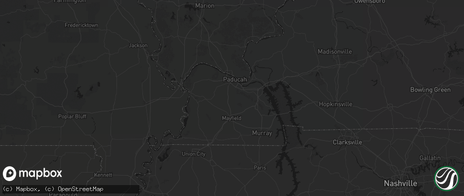 Hail map in Boaz, KY on July 8, 2026