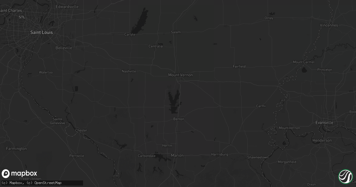 Hail map in Bonnie, IL on July 8, 2026