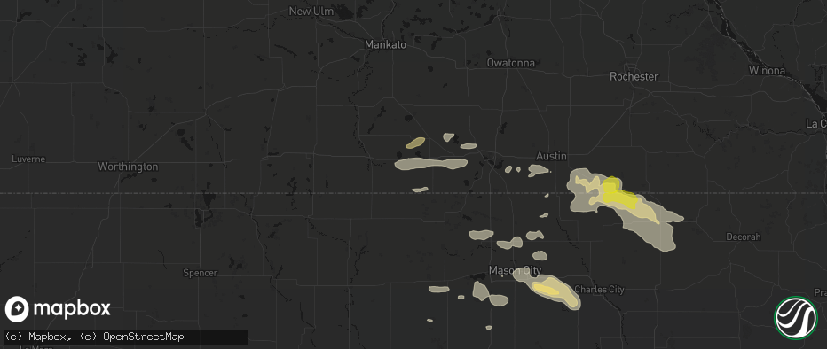 Hail map in Bricelyn, MN on July 8, 2026