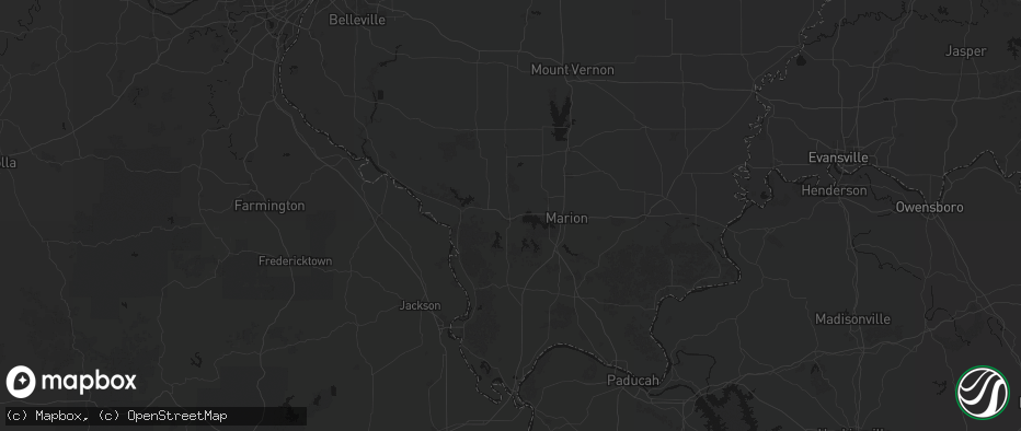 Hail map in Carbondale, IL on July 8, 2026