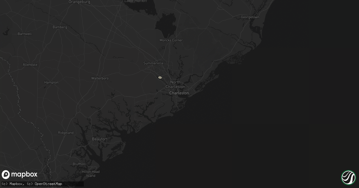 Hail map in Charleston, SC on July 8, 2026