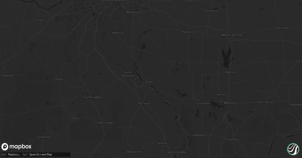 Hail map in Chester, IL on July 8, 2026