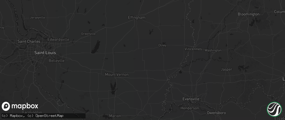 Hail map in Cisne, IL on July 8, 2026