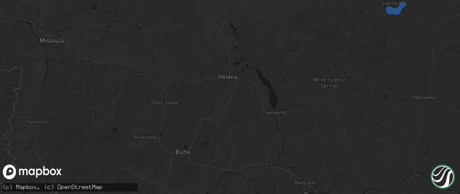 Hail map in Clancy, MT on July 8, 2026