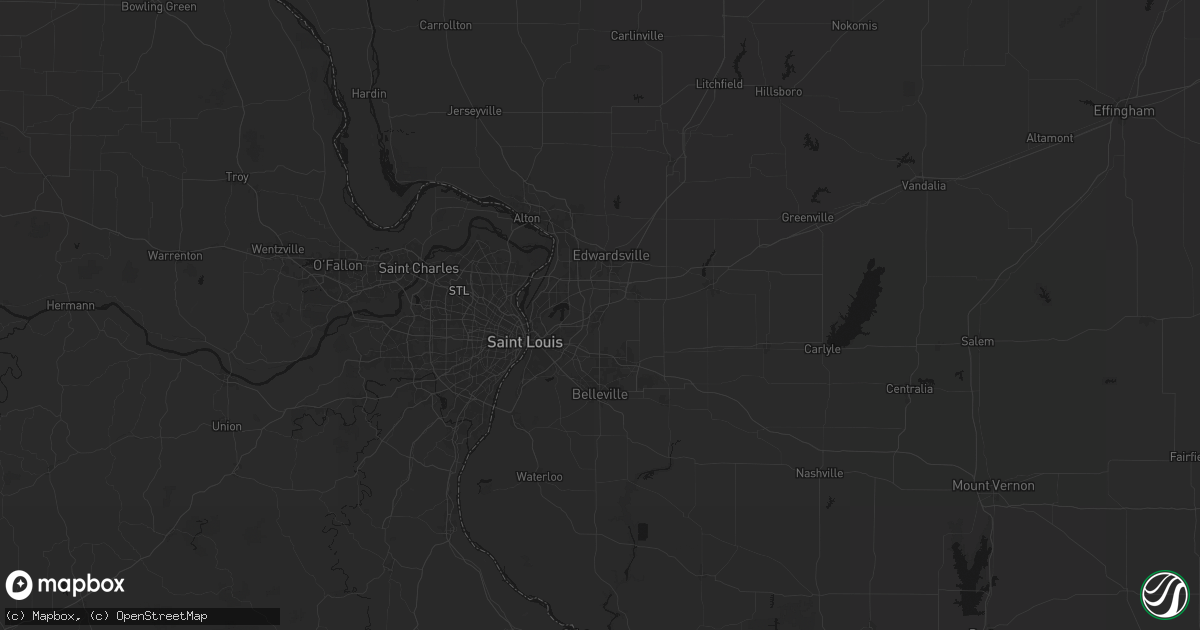 Hail map in Collinsville, IL on July 8, 2026