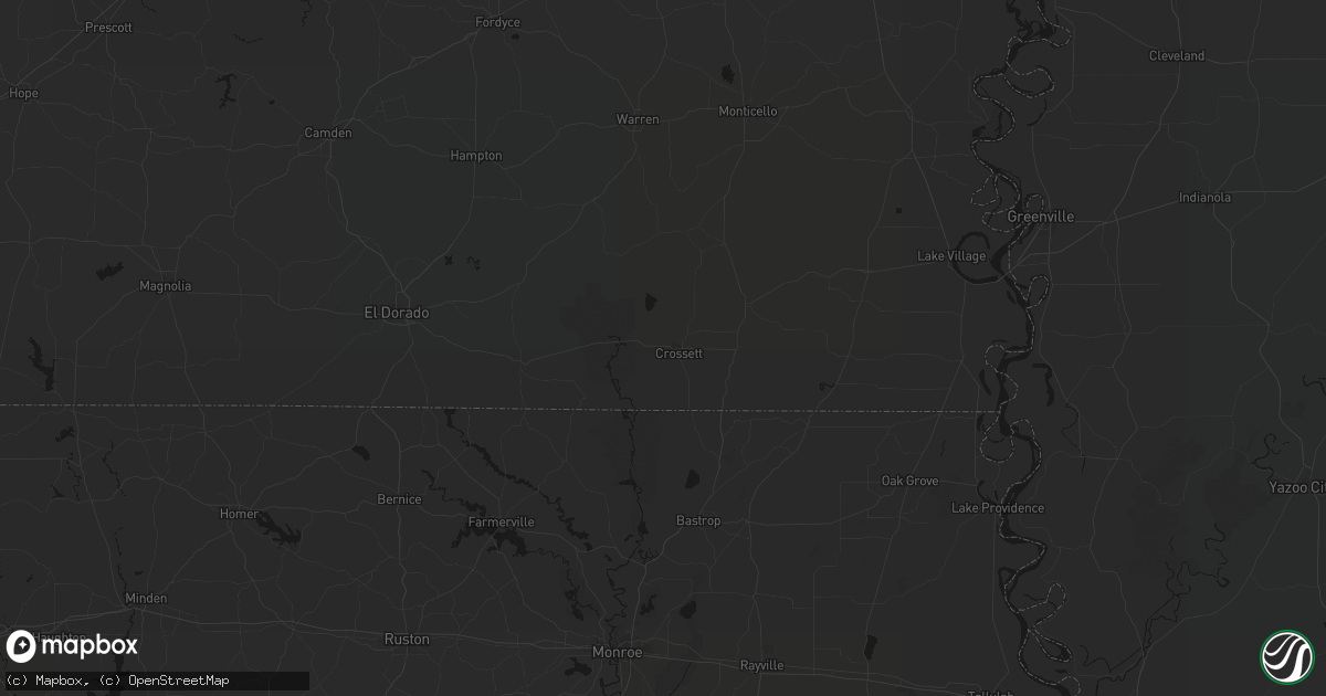Hail map in Crossett, AR on July 8, 2026