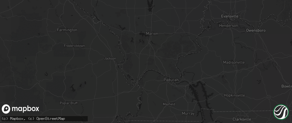 Hail map in Cypress, IL on July 8, 2026