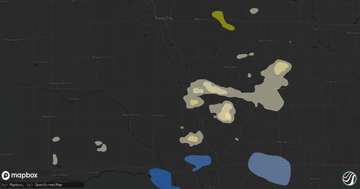Hail map in Decatur, NE on July 8, 2026