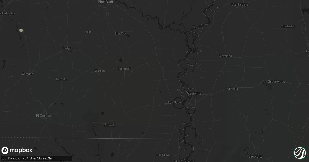 Hail map in Dermott, AR on July 8, 2026