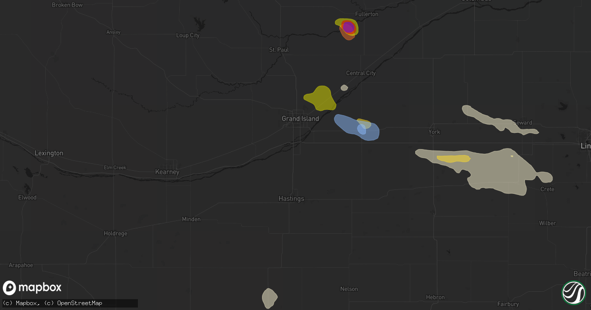 Hail map in Doniphan, NE on July 8, 2026