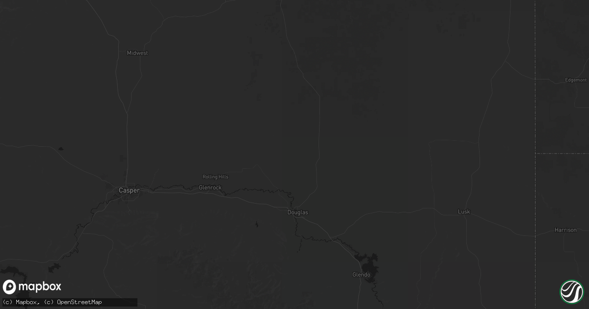 Hail map in Douglas, WY on July 8, 2026