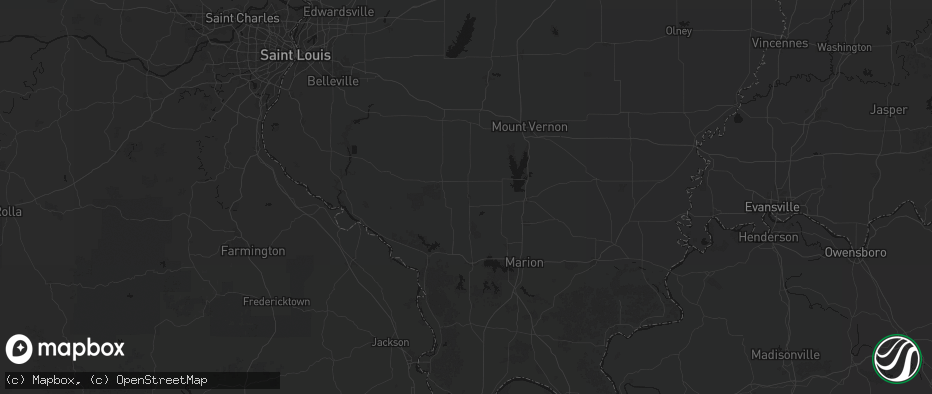 Hail map in Du Quoin, IL on July 8, 2026