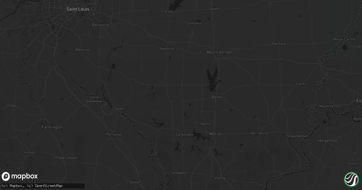 Hail map in Du Quoin, IL on July 8, 2026