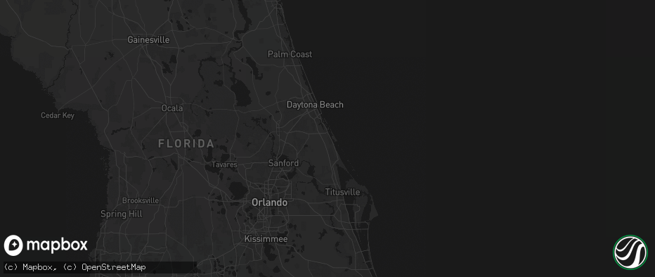 Hail map in Edgewater, FL on July 8, 2026
