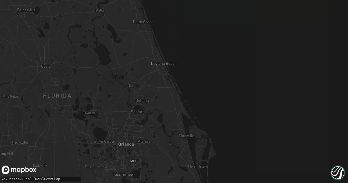 Hail map in Edgewater, FL on July 8, 2026
