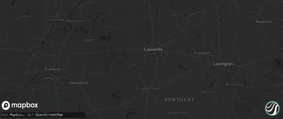 Hail map in Elizabeth, IN on July 8, 2026