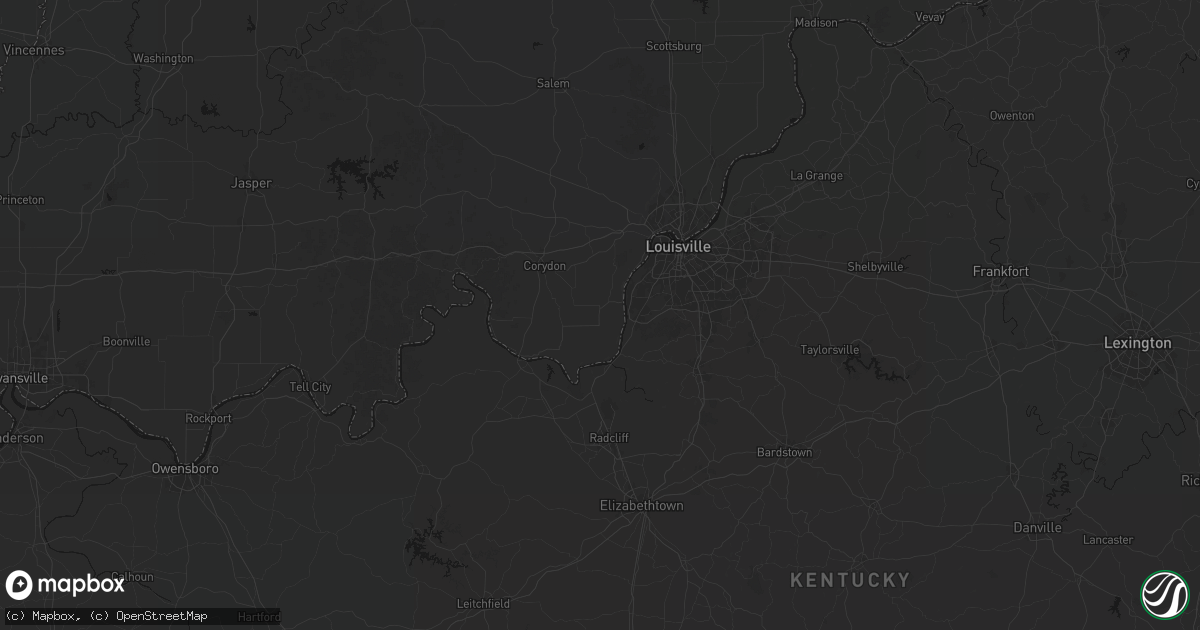 Hail map in Elizabeth, IN on July 8, 2026