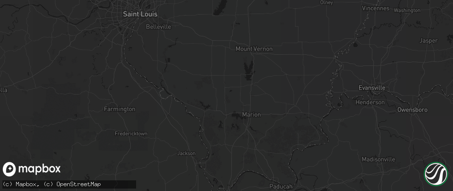 Hail map in Elkville, IL on July 8, 2026