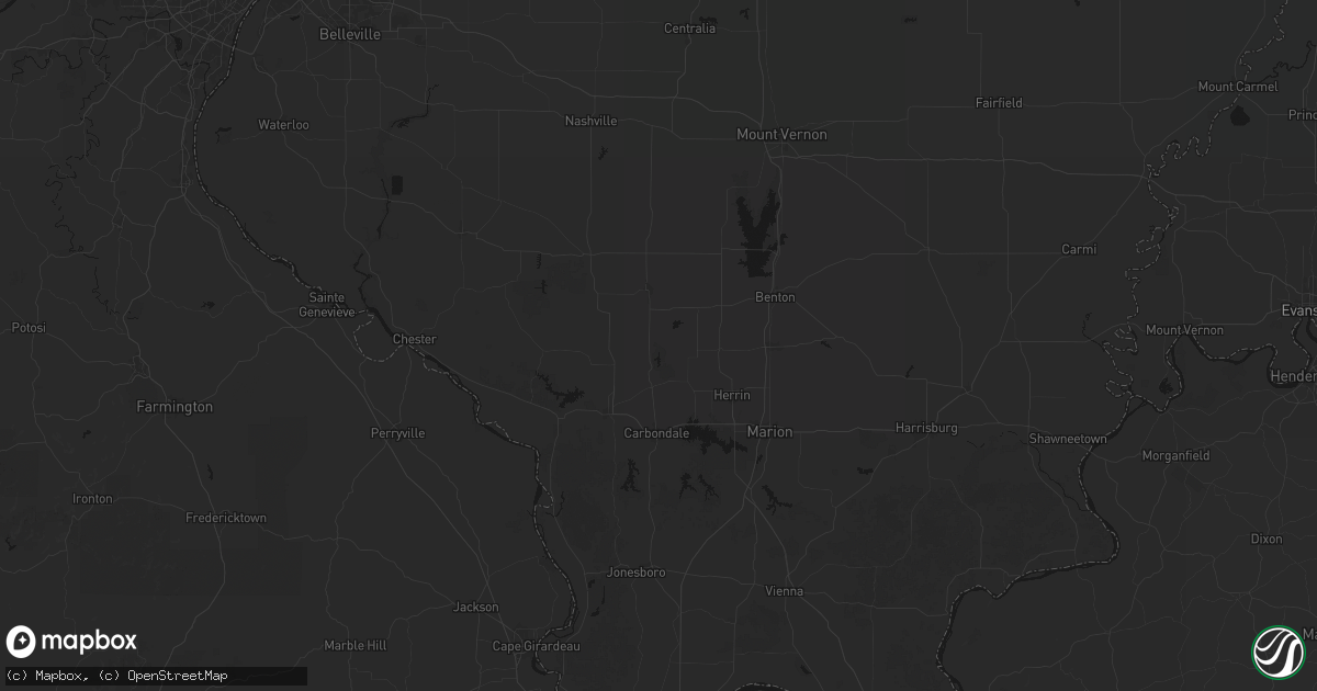 Hail map in Elkville, IL on July 8, 2026