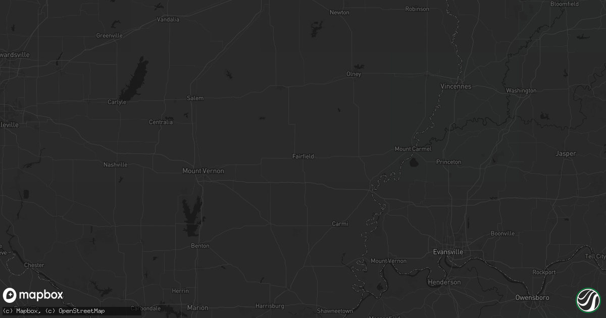 Hail map in Fairfield, IL on July 8, 2026