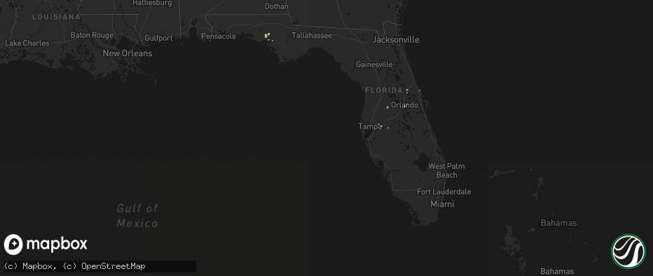 Hail map in Florida on July 8, 2026