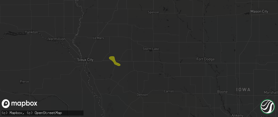 Hail map in Galva, IA on July 8, 2026