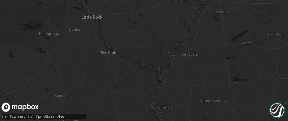 Hail map in Gillett, AR on July 8, 2026