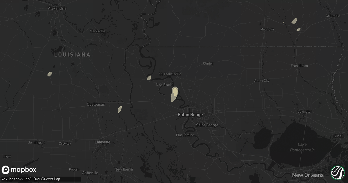Hail map in Glynn, LA on July 8, 2026