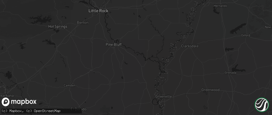 Hail map in Gould, AR on July 8, 2026