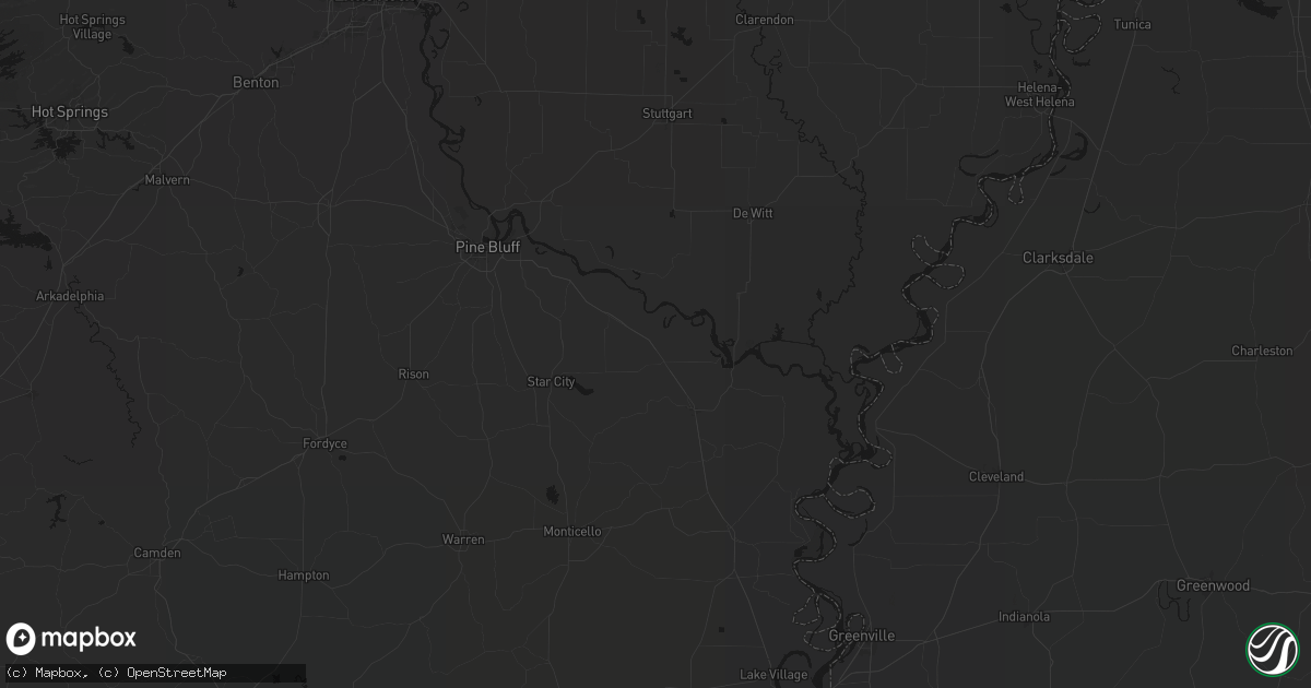 Hail map in Gould, AR on July 8, 2026