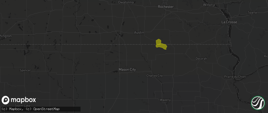 Hail map in Grafton, IA on July 8, 2026